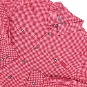 Drake Red Gingham Long Sleeve Vented Button Shirt Large Performance Fishing Gorp